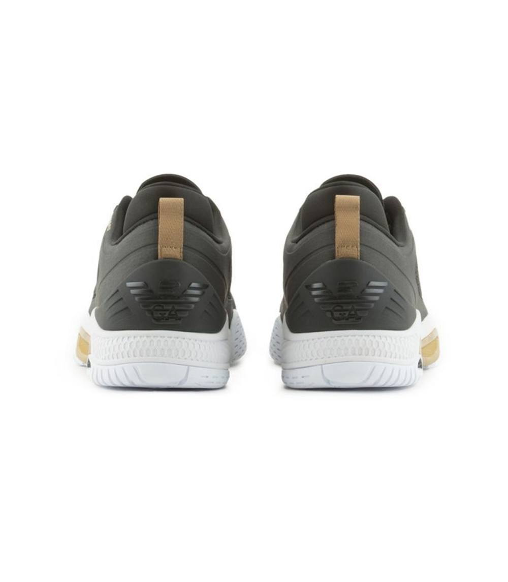 Женские теннисные кроссовки EA7 Unisex Woven Sneaker - black/gold/white - Black