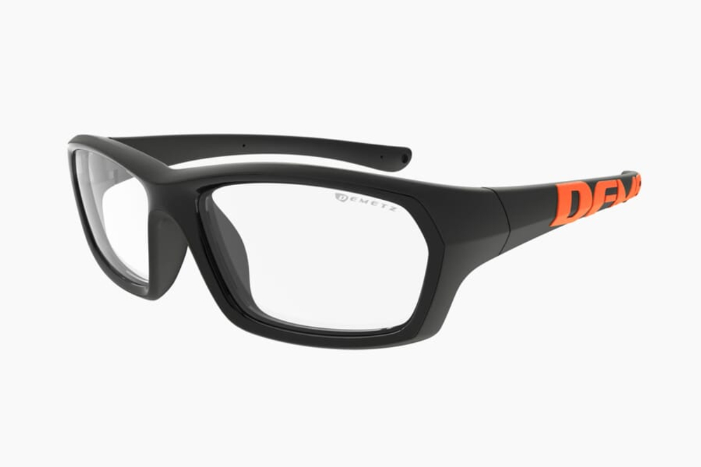 Спортивные очки с диоптриями Demetz Softness R / Matte Black / Matte Orange  Colorless Cat.0