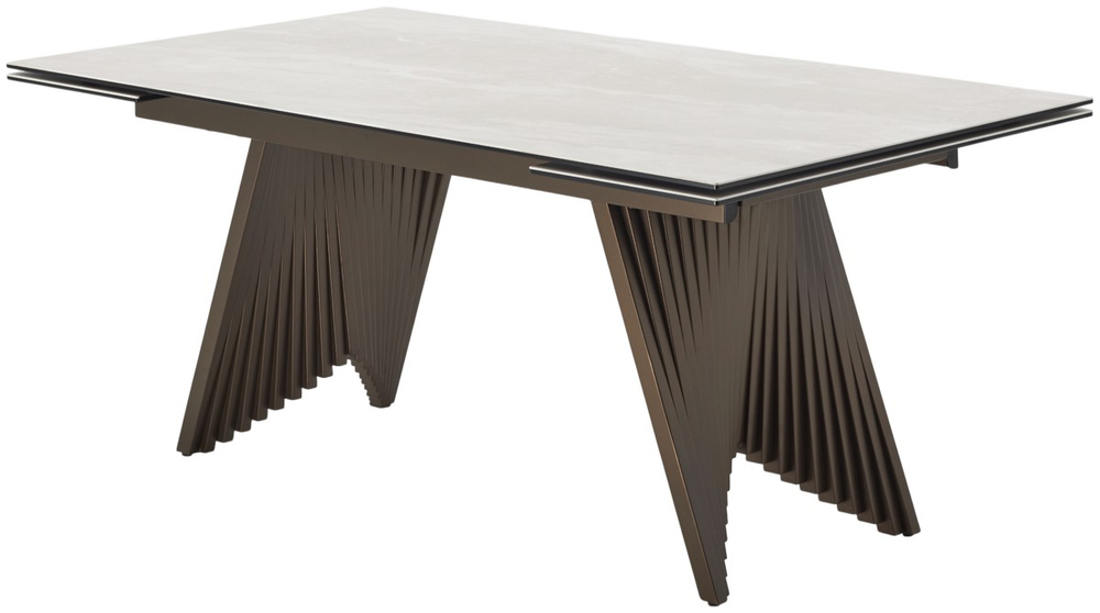 Стол М-City DISAUR Ивар (Ivar) 180 Tl-109 Серый Мрамор, Испанская керамика, Шоколадное Золото