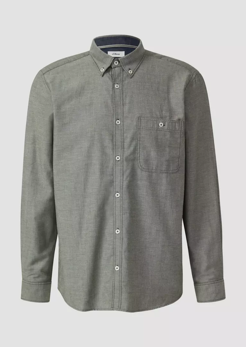 Рубашка из шамбре с воротником на пуговицах Regular Fit