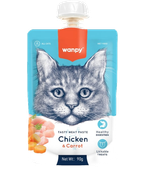Wanpy Cat Лакомство для кошек Мясной мусс из курицы и моркови 90гр.