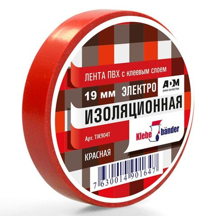 Изолента ПВХ 15х20 красная Klebebander TIK504T