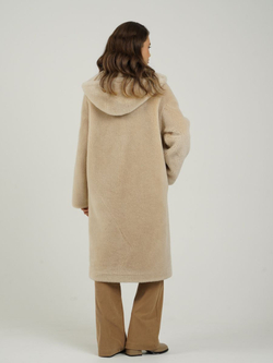 Шуба женская чебурашка тедди из эко меха, бежевая, SilverFox