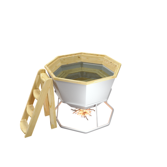 Банный чан до 4 человек на подставке с печью