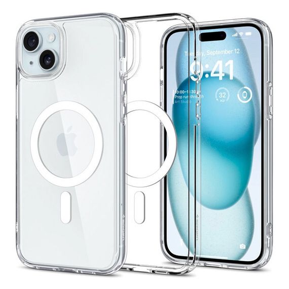Чехол Spigen Ultra Hybrid MagFit для iPhone 15 Plus (ACS06660) белый