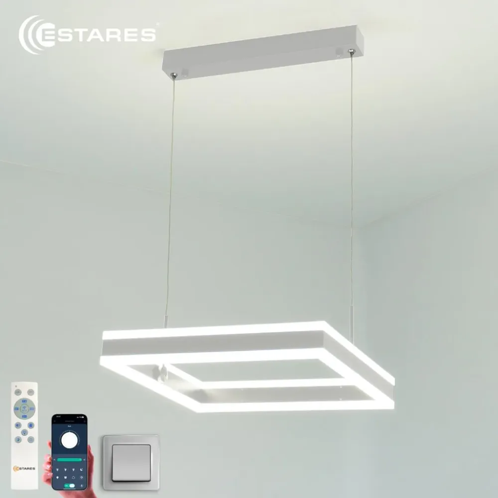 Управляемая светодиодная люстра STELLA 80WS-APP-400x400x1200-WHITE/WHITE-220-IP20