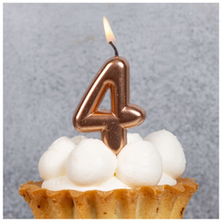 Свечи-цифры Розовое золото 4,5см