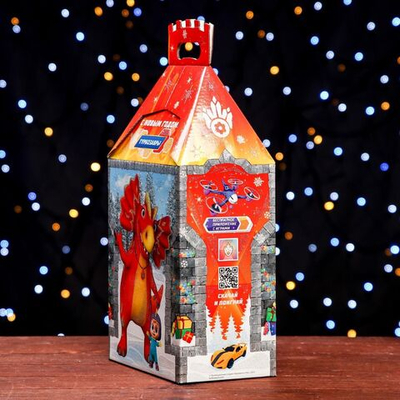 Новый год. Подарочная коробка Турбозавры , Замок , 19 х 11,9 х 35,5 см.