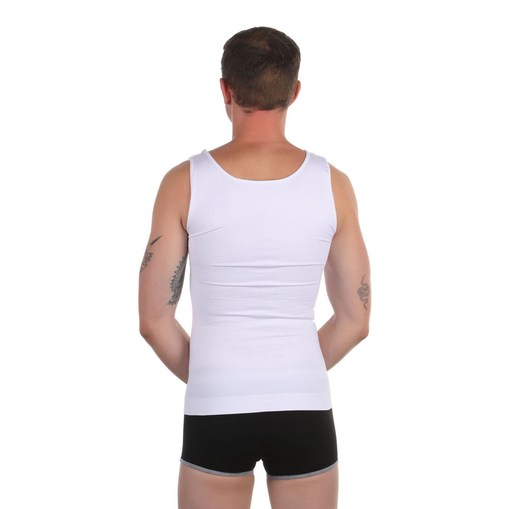 Мужская утягивающая живот майка (Размер: XL) (Цвет: белый)