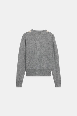 ZARА КАРДИГАН ИЗ ШЕРСТИ С УЗОРОМ «РОМБЫ», СЕРЫЙ МЕЛАНЖ