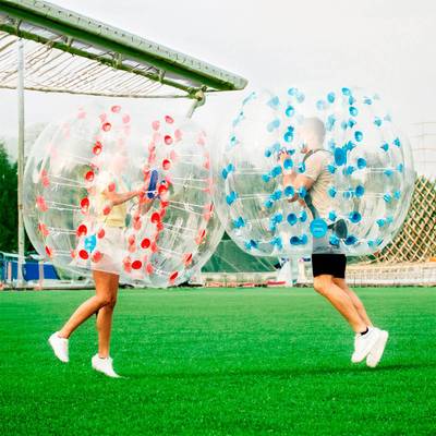 Бампербол "Прозрачный с красными держателями", ПВХ, диаметр 1,5 м