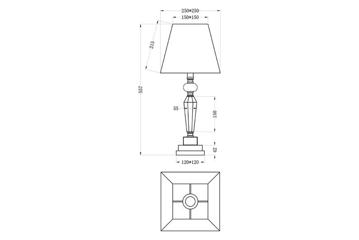 Лампа настольная (кремовый абажур) Garda Decor 22-86639TL