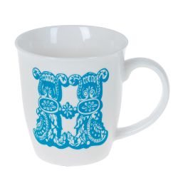 Кружка фарфоровая "Алфавит" v=360мл. (10видов) (min12) (транспортная упаковка)