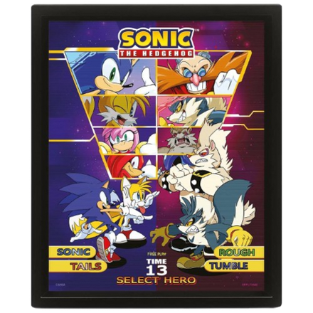Постер 3D Sonic the Hedgehog Select Your Fighter Соник