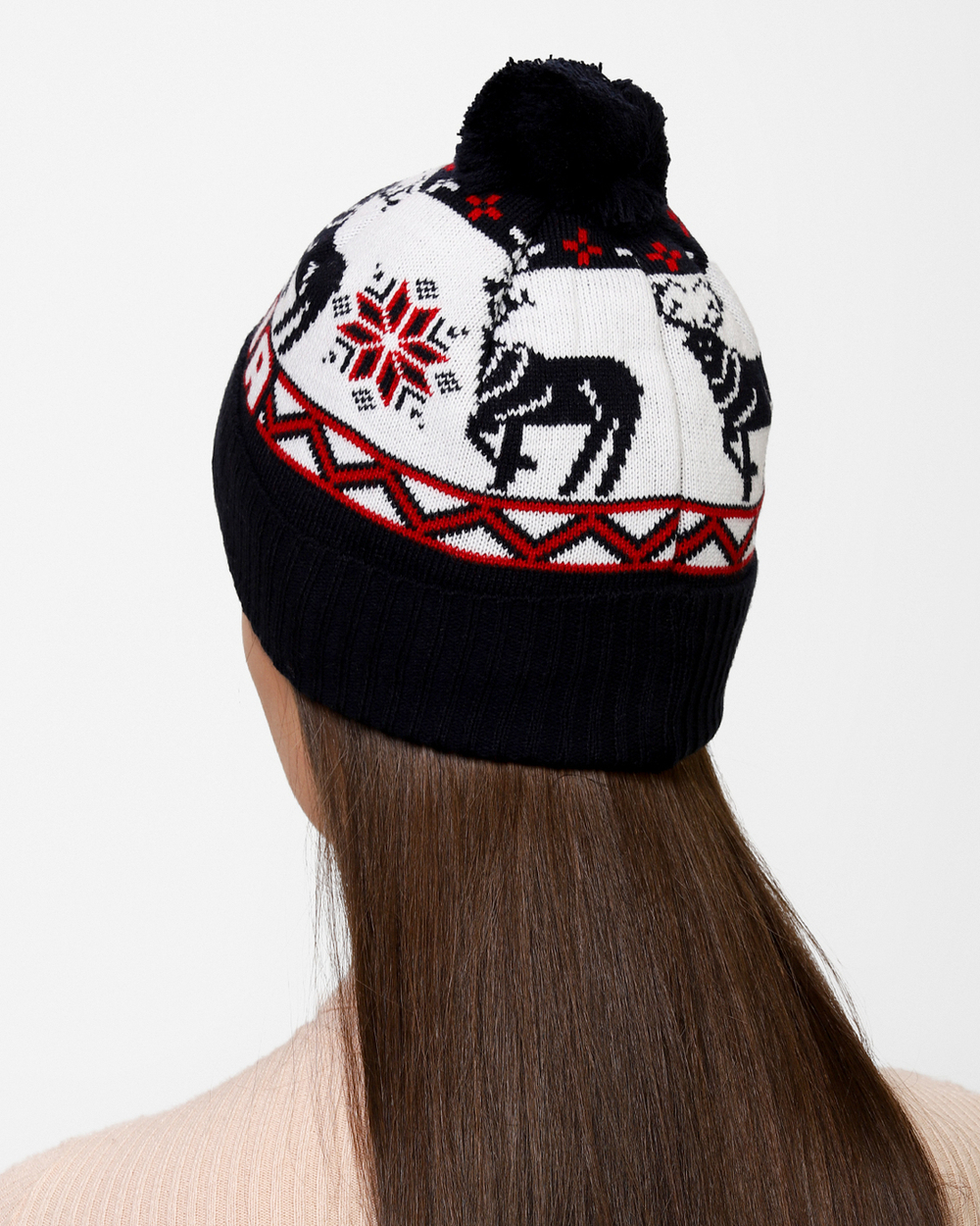 Женская шапка PRIVAL с отворотом RUSSIA-3 Синий/красный