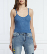 Хлопковое топ dalenes Silvian Heach - голубой(PGA21032TO)