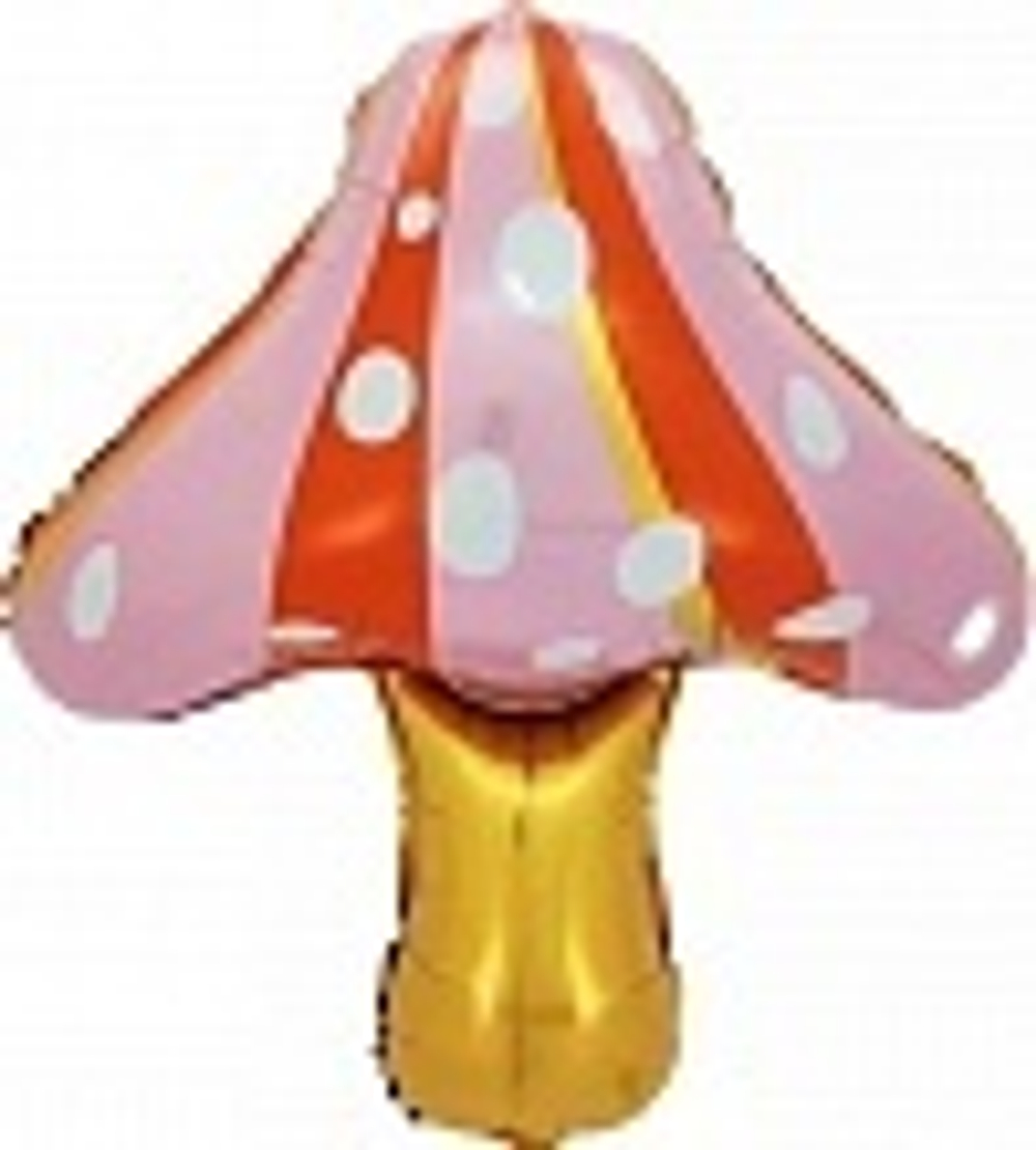 Шар (29""/74 см) Фигура, Гриб Мухомор, Розовый, 1 шт. А134