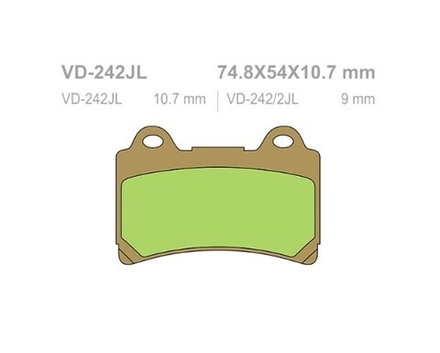 Колодки тормозные Vesrah VD-242JL (FDB449)