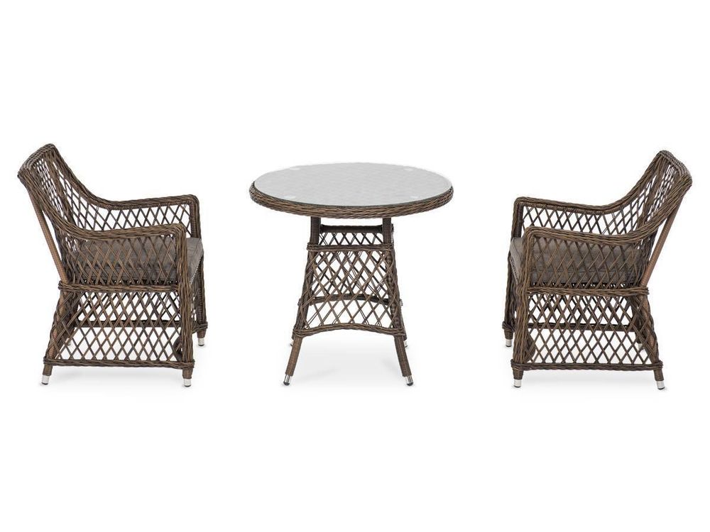 "Эспрессо-80 L" обеденная группа плетеная, цвет коричневый