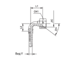 Фитинг DN 20 JIC (Г) 1.1/16 (90) Interlock