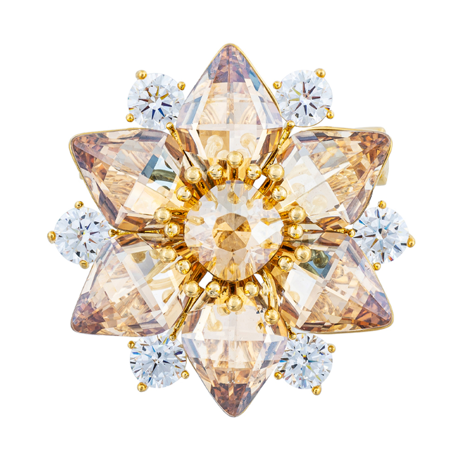 Брошь Fiore Luna Звезда Zircon XR14178A2 BR/G