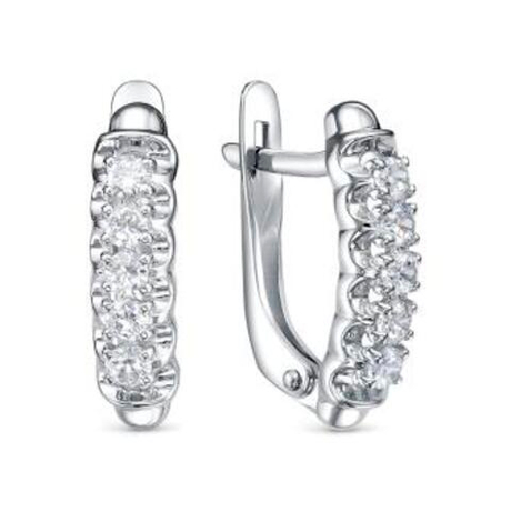 Серьги из серебра с фианитами