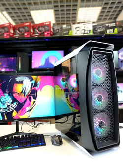 Игровой компьютер с Монитором 24 дюйма, i7-8700, ОЗУ-16GB, AMD Radeon RX580 8GB, SSD 1024GB, Windows 11