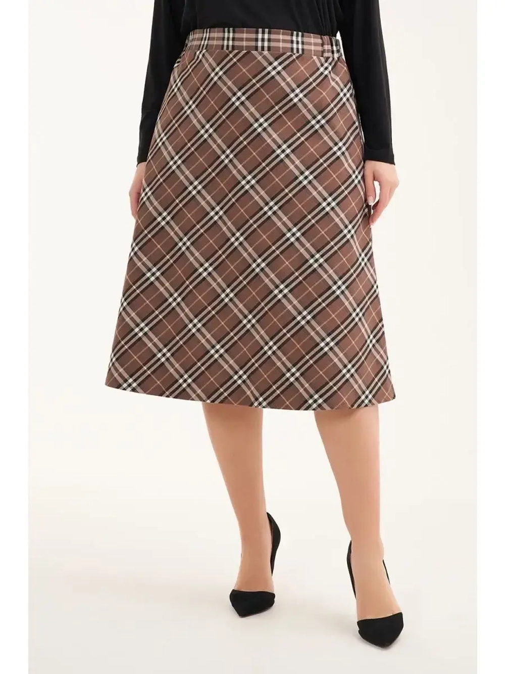 Юбка в клетку plus size