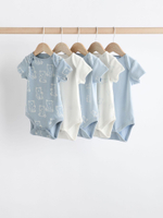 Боди с коротким рукавом для малышей Next N27-279, 5 шт., Молочный, Голубой