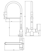 Смеситель для кухни Grocenberg GB4095 с гибким изливом Графит