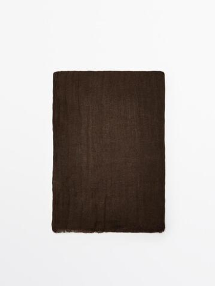 Massimo Dutti Шарф из 100% льна, коричневый