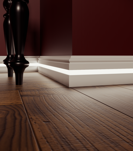 Плинтус МДФ EVROWOOD, PN 040 LED, Белый