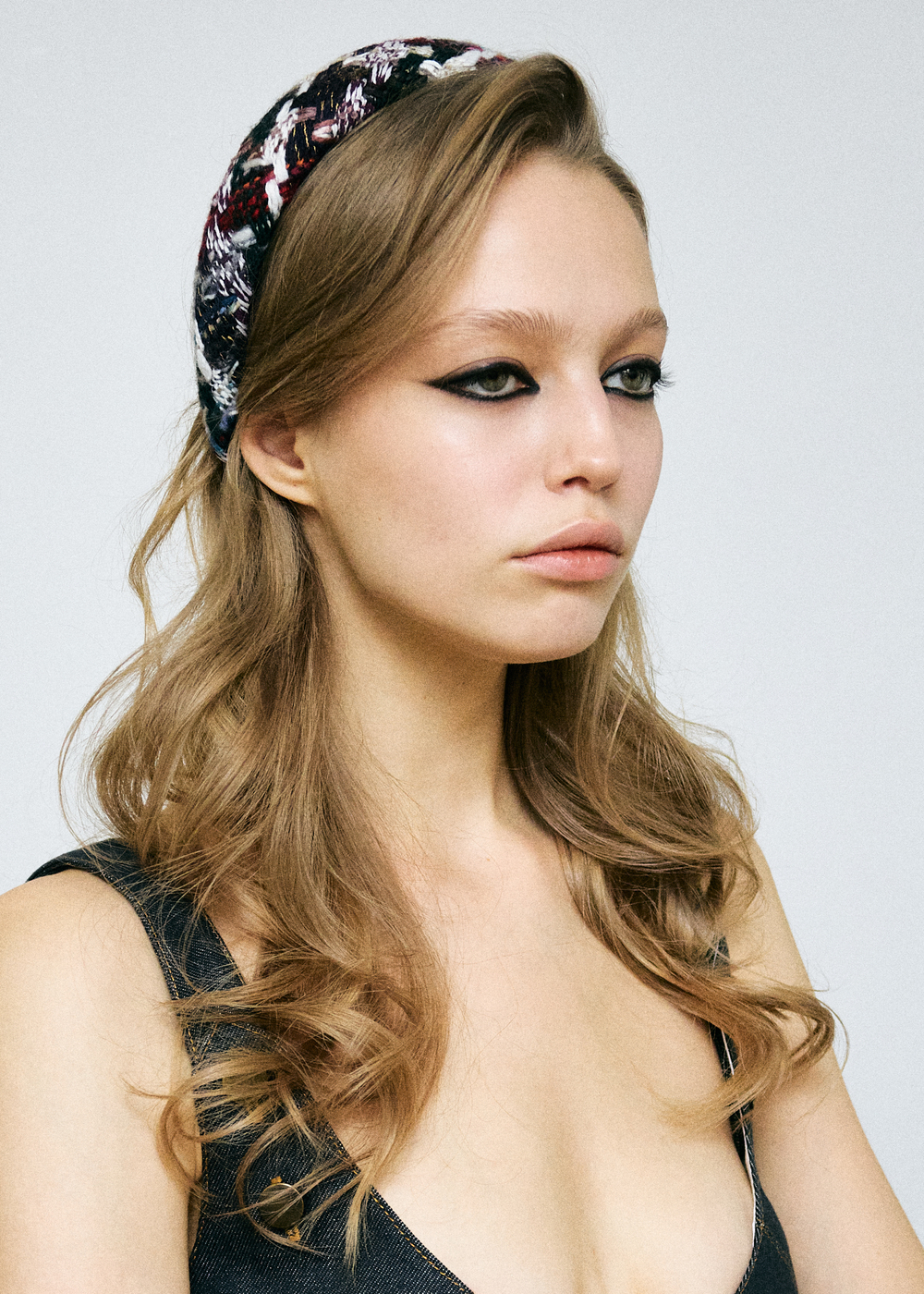 Ободок из цветного твида