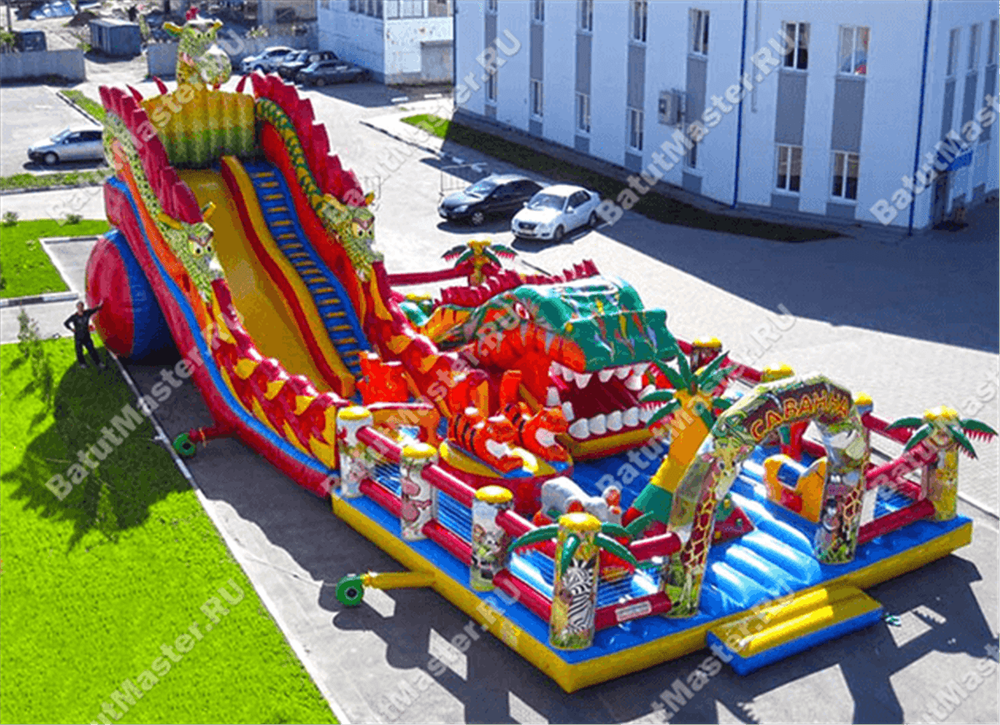 Профессиональный надувной батут "Гранд-саванна" 17*10*9 м