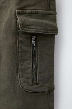 ZARA СУПЕРЭЛАСТИЧНЫЕ БРЮКИ-ДЖОГГЕРЫ, ХАКИ