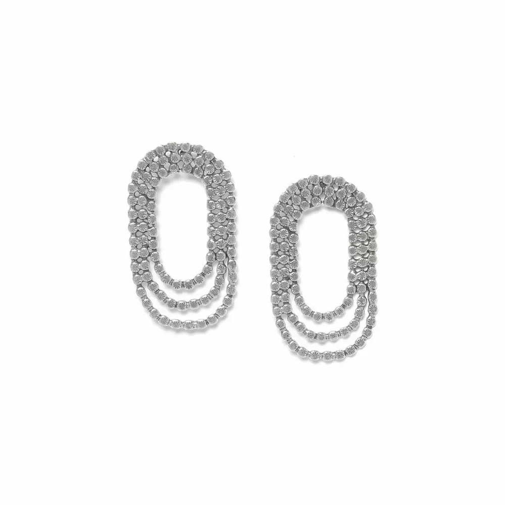 Серьги ORI TAO, Azzurra, цепное переплетение, OT24.1-12-31905 (серебристый)