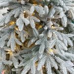 Заснеженная елка с гирляндой «Престиж» (Литая хвоя) 120 см / 1,2 м