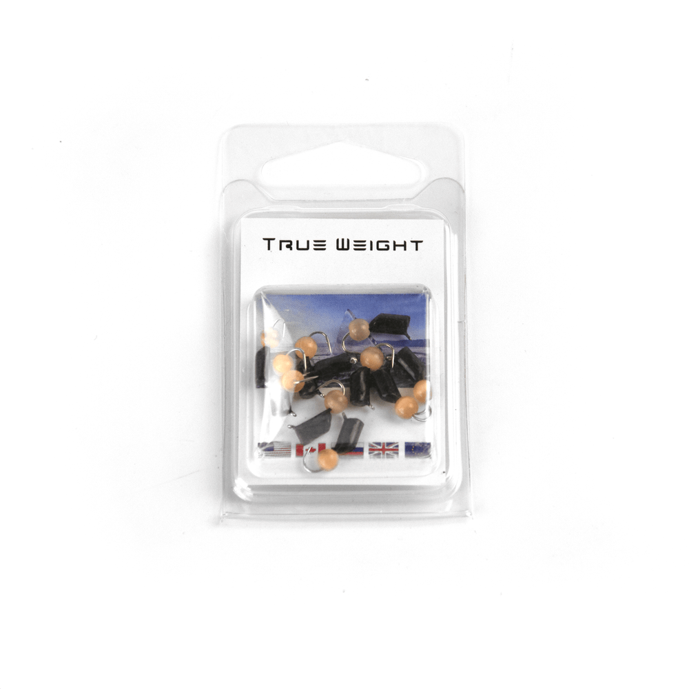 Мормышка True Weight "Гвоздешарик", Черный, шарик Кошачий глаз Оранжевый