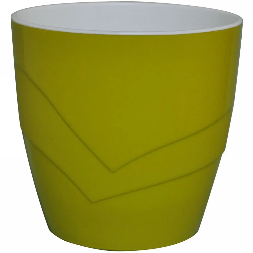 Кашпо для цветов пластиковое 1,2л d-13см «Грация» со вставкой фисташковый
