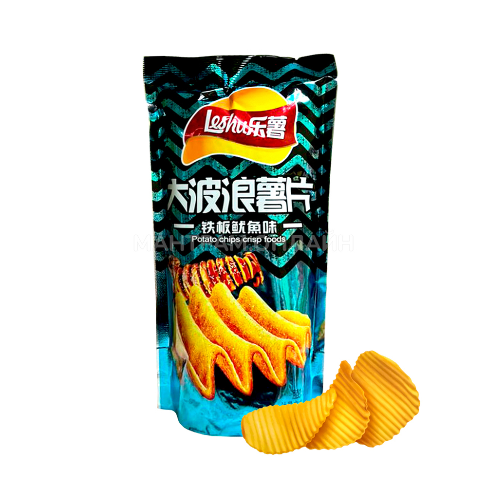 Чипсы картофельные Leshu Potato chips crisp foods вкус морепродуктов 25 г