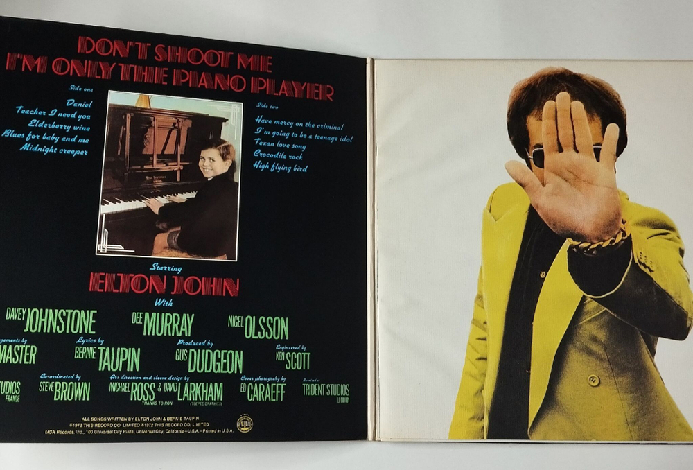 Винтажная виниловая пластинка LP Elton John Don't Shoot Me, I'm Only The Piano Player (USA 1973)
