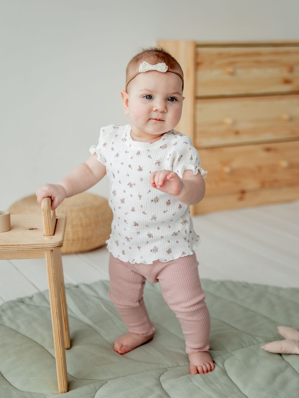 Комплект футболка и лосины "Розы" из кашкорсе 0+