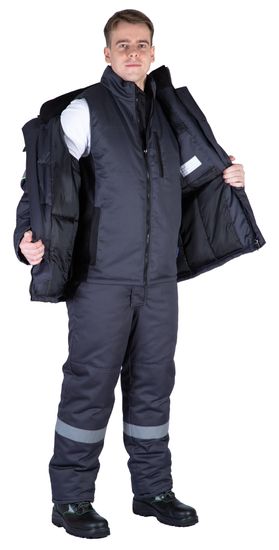 Жилет утепленный "Байкит", т.серый/черный