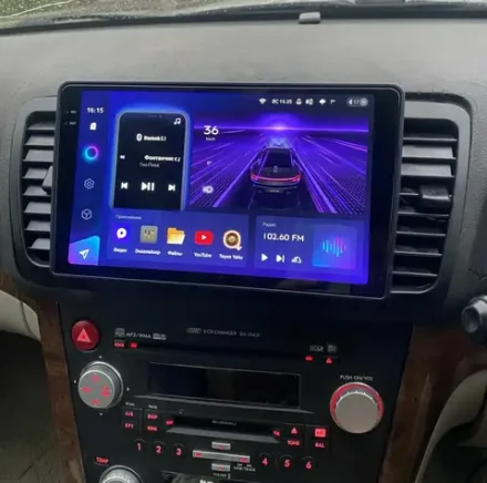 Магнитола для Subaru Legacy 4, Outback 3 2003-2009 (правый руль) - FarCar 3069R монитор 9.5" QLED на Android 14, TS18, CarPlay, 4G SIM-слот