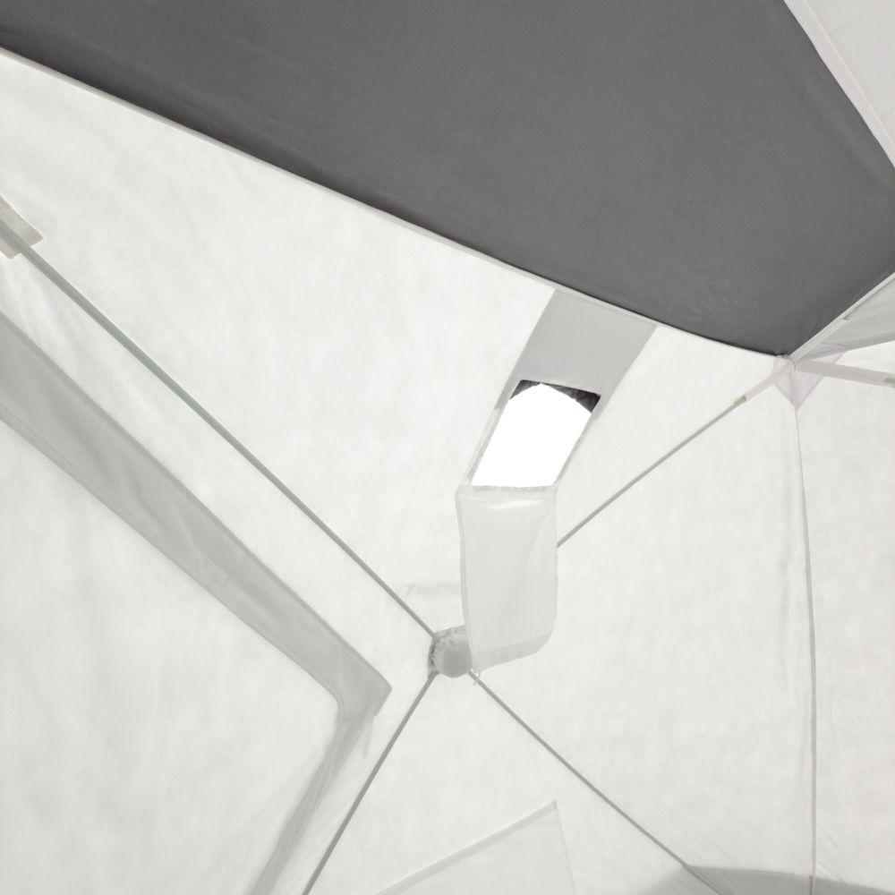 Палатка зимняя куб СЛЕДОПЫТ Thermo Premium Long 2,3х2,9м, S-6,7кв.м,3сл,утеп100гр,цв.Arctic Camo/сер