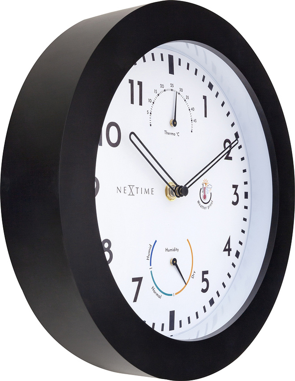 Настенные часы NeXtime, пластик, 25,5 см, чёрные