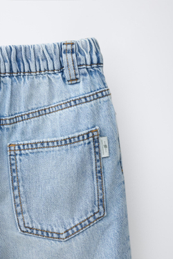 ZARA ДЖИНСОВЫЕ ШОРТЫ BAGGY, СИНИЙ