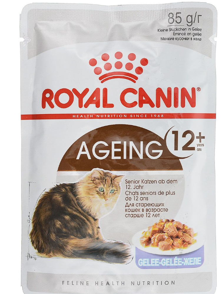 Royal Canin 85г пауч Ageing 12+ Влажный корм для кошек старше 12 лет (желе)