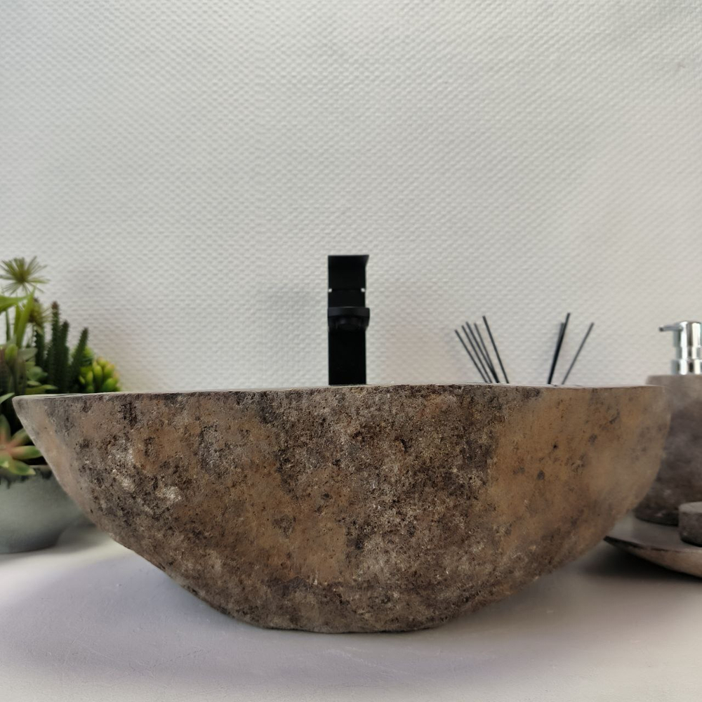 Раковина из речного камня RS-63321 (49*36*16) 0122