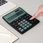 Калькулятор настольный DELI "М888" 12 разрядный, 202х159х31 мм, черный/зеленый